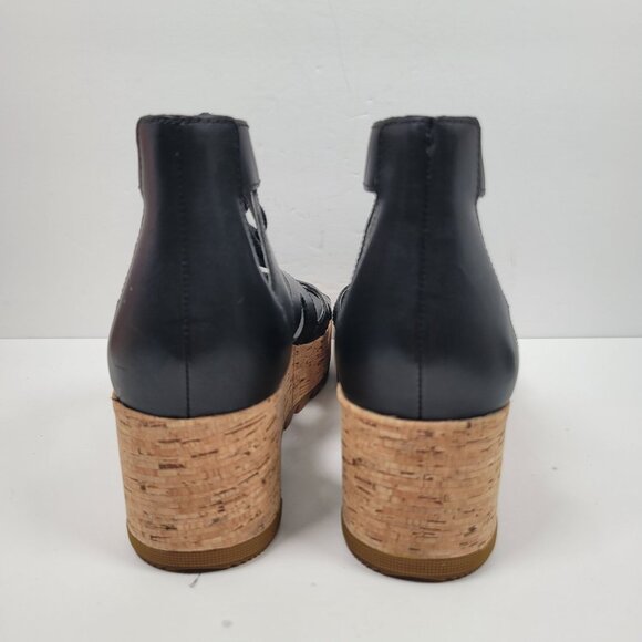 Sorel Women's Black Flatform Lace Sandals NL4625-010 US Size 10.5 - Picture 4 of 8